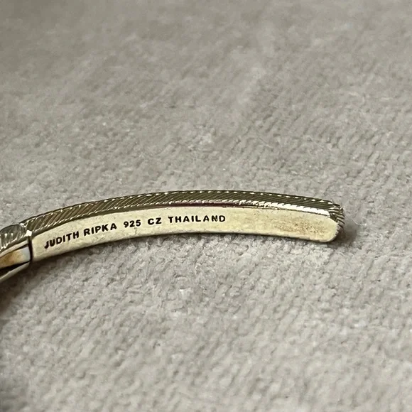 Judith Ripka Chalcedony & Chrome Diopside Gold Clad Sterling Bangle Cuff - Picture 6 of 16